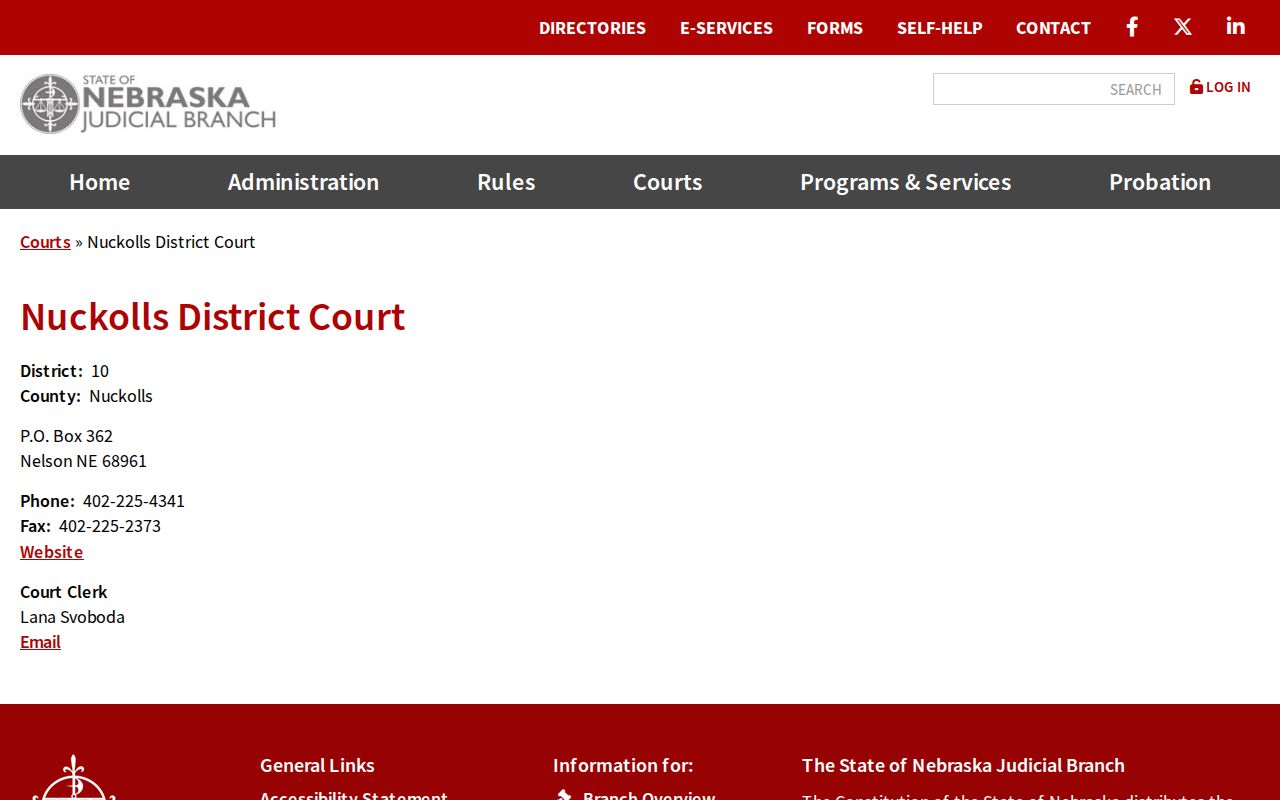 Nuckolls County court schedule District Court source