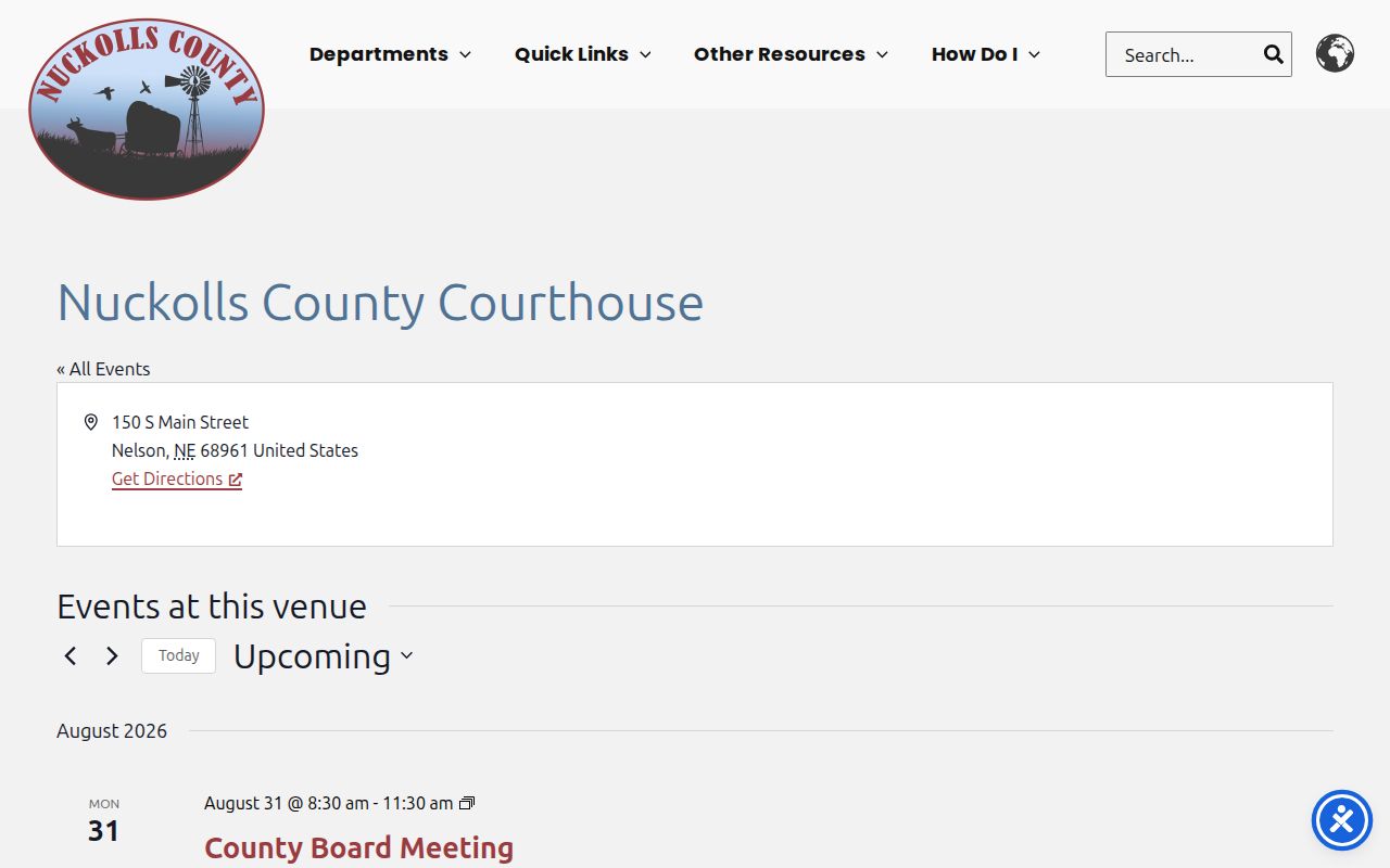 Nuckolls County court docket courthouse in Nelson